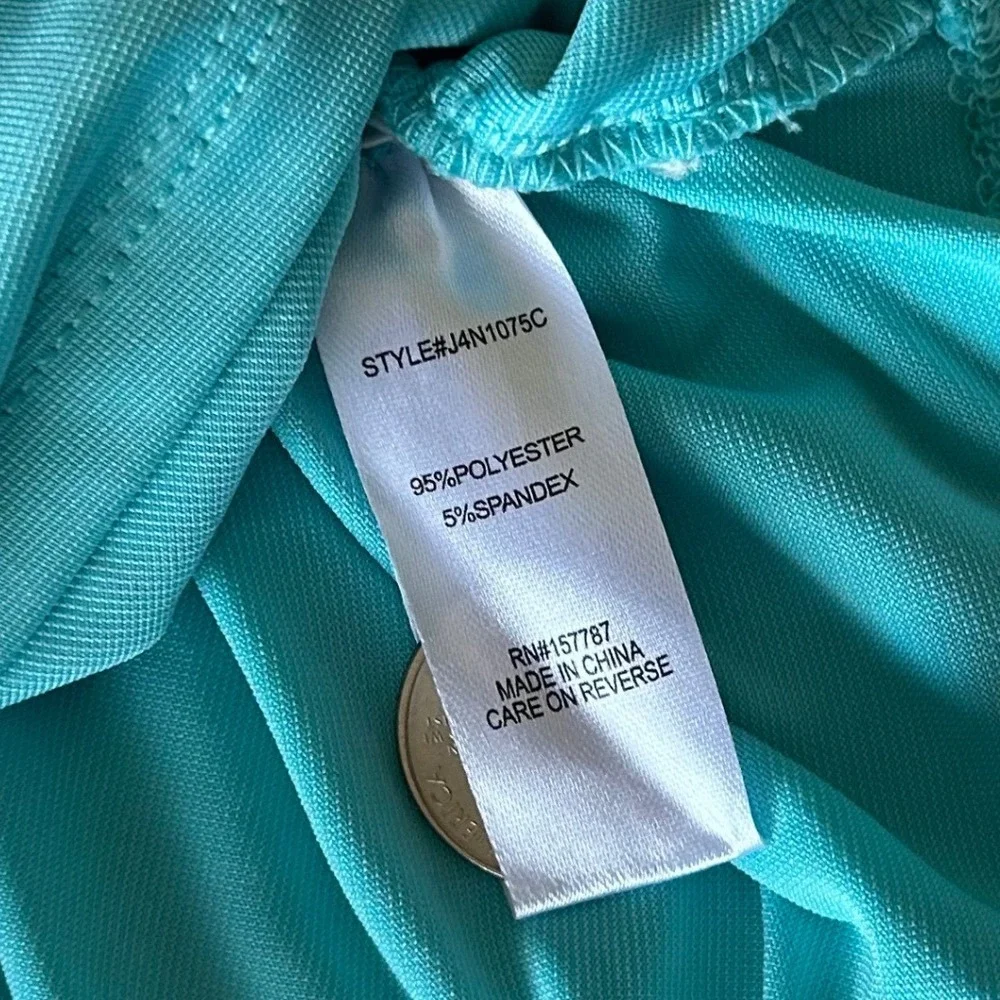 Jolie & Joy Womens XL Turquoise Teal Ruched Strapless Tube Top Summer - Picture 7 of 7